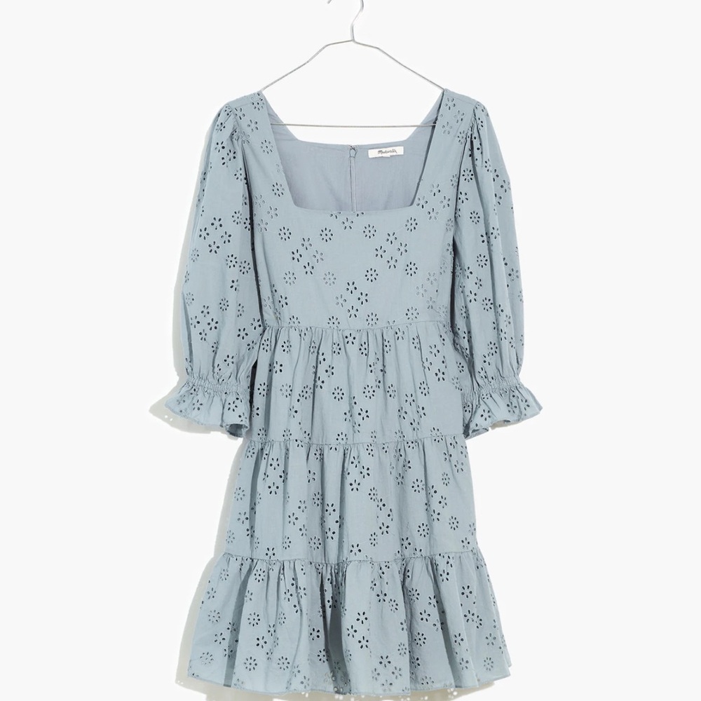 Madewell Blue Eyelet Mini Dress